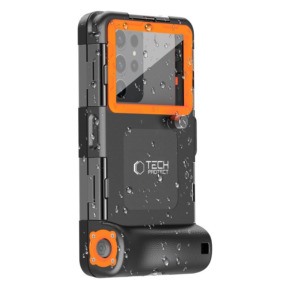 Uniwersalne etui wodoodporne Tech-Protect IPX8 Universal Diving Waterproof Case black/orange