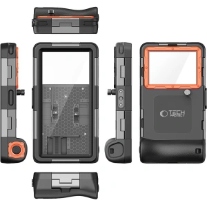Kup Universelle wasserdichte Hülle Tech-Protect IPX8 Universelle Tauch-Wasserdichte Hülle schwarz/orange - THP2902 - {ean13} - Sklep Home Screen