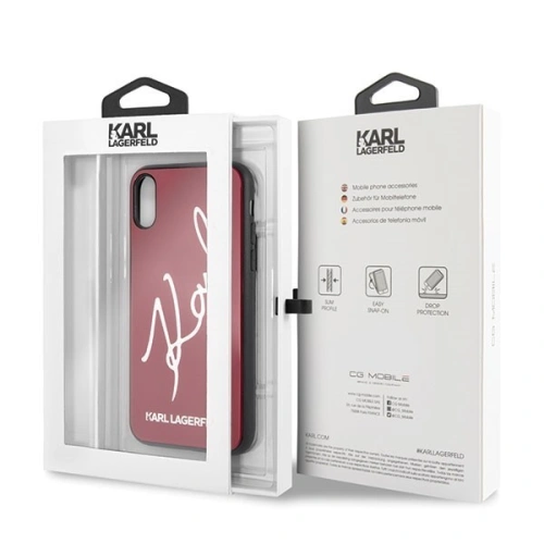 Kup Karl Lagerfeld KLHCPXDLKSRE iPhone X/Xs rot/rot Hartschalenetui Signature Glitter - KLD200RED - {ean13} - Sklep Home Screen