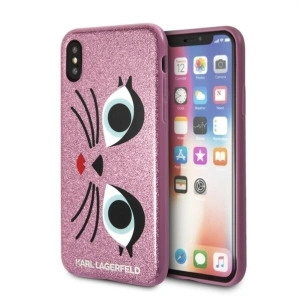 Karl Lagerfeld KLHCPXGLCHPI iPhone X hard case pink K-Paris
