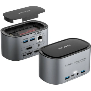 Kup Statie de docare 14w1 Blitzwolf BW-TH12 DC, 4xUSB-A 3.0, 3xUSB-C, M.2 SATA 3.0 SSD, 2xHDMI, DP, RJ45, jack 3.5mm - BLZ599 - {ean13} - Sklep Home Screen
