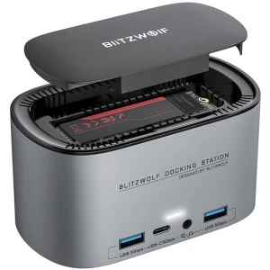 Kup Stacja dokująca 14w1 Blitzwolf BW-TH12 DC, 4xUSB-A 3.0, 3xUSB-C, M.2 SATA 3.0 SSD, 2xHDMI, DP, RJ45, jack 3.5mm - BLZ599 - {ean13} - Sklep Home Screen