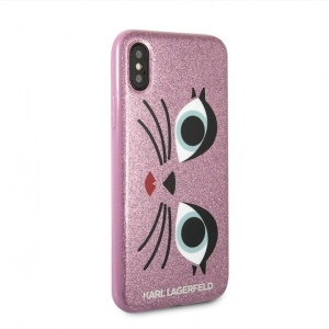 Karl Lagerfeld KLHCPXGLCHPI iPhone X hard case pink K-Paris