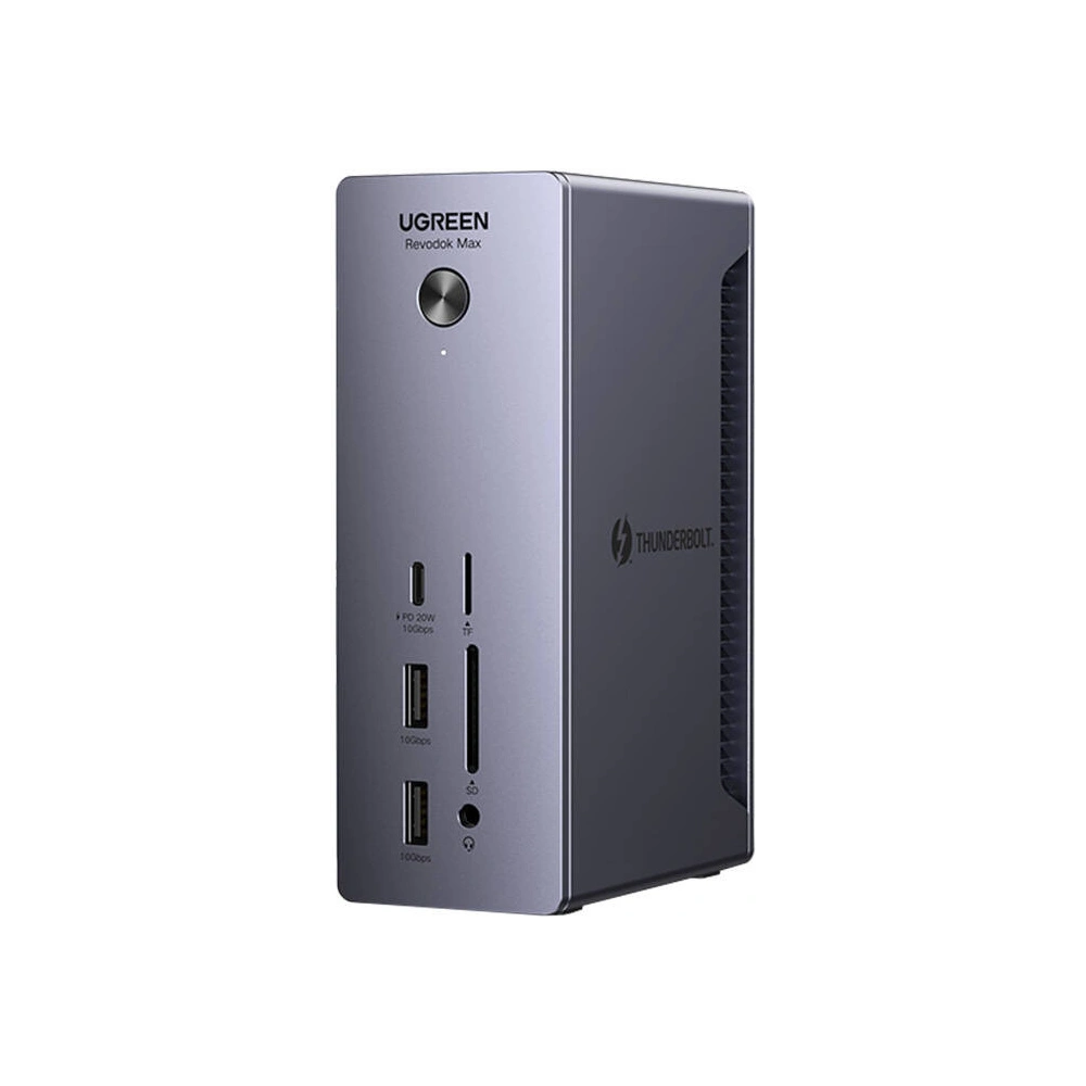 Stacja dokująca UGREEN U710 DC, 4xUSB-A, 2xThunderbolt 4 USB-C, DisplayPort 8K30Hz, RJ45, SD/TF, AUX, USB-C PD 90W szara