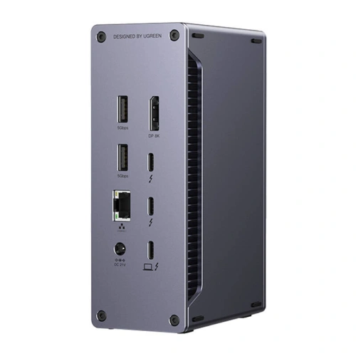 Kup UGREEN U710 DC dokkoló állomás, 4xUSB-A, 2xThunderbolt 4 USB-C, DisplayPort 8K30Hz, RJ45, SD/TF, AUX, USB-C PD 90W szürke - UGR1852 - {ean13} - Sklep Home Screen