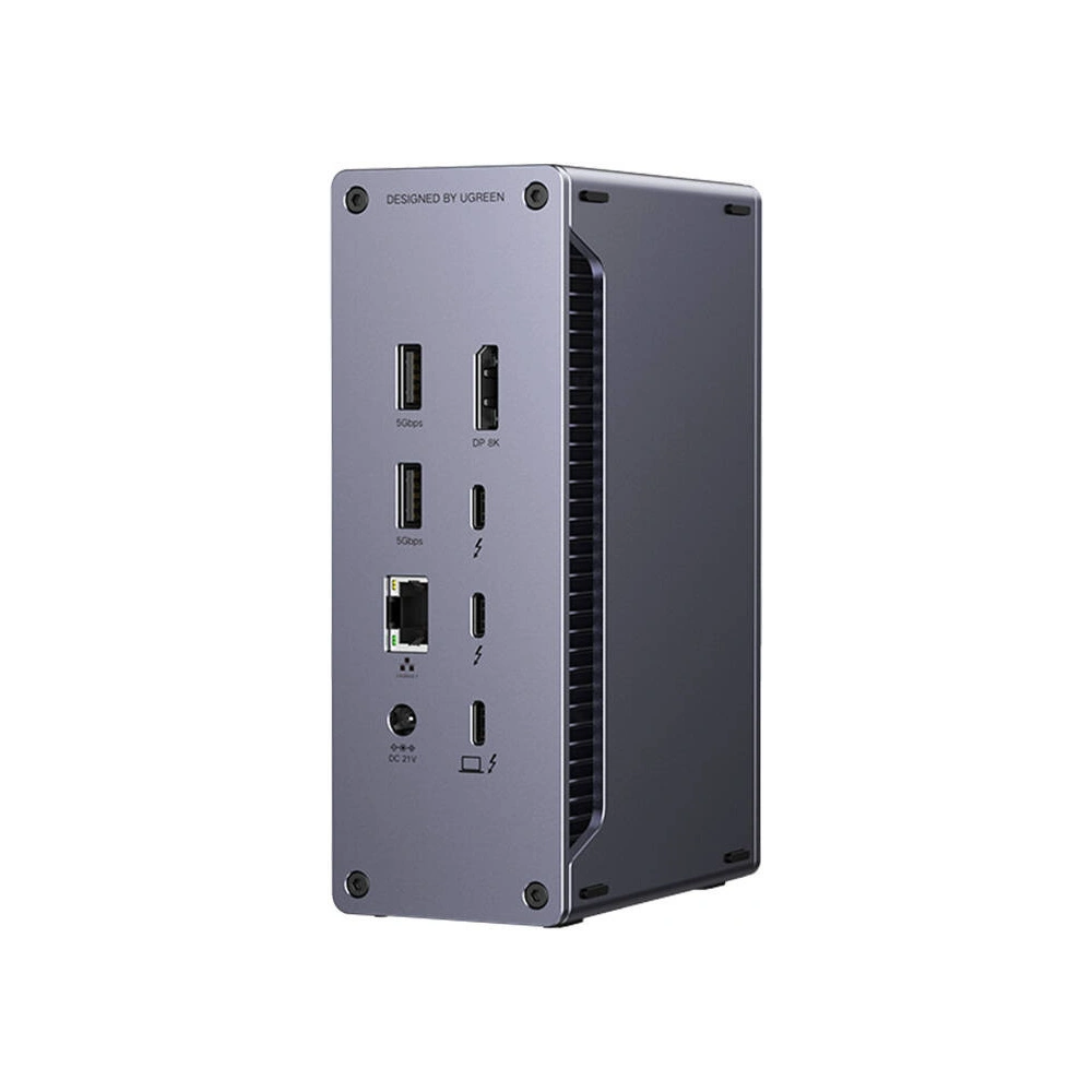 Stacja dokująca UGREEN U710 DC, 4xUSB-A, 2xThunderbolt 4 USB-C, DisplayPort 8K30Hz, RJ45, SD/TF, AUX, USB-C PD 90W szara