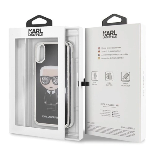 Kup Karl Lagerfeld KLHCPXICGBK iPhone X/Xs fekete/iconikus csillogás - KLD202BLK - {ean13} - Sklep Home Screen