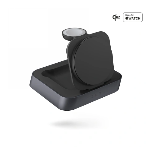 Buy ZENS Nightstand Charger Pro 2 wireless charger 2in1 Qi2 15W MagSafe - ZENS18 - {ean13} - Home Screen Store Europe