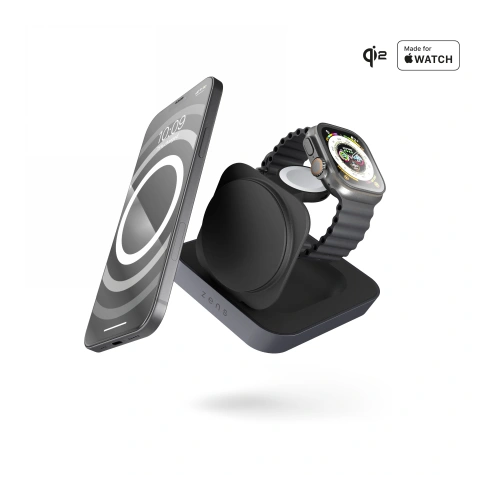 Buy ZENS Nightstand Charger Pro 2 wireless charger 2in1 Qi2 15W MagSafe - ZENS18 - {ean13} - Home Screen Store Europe