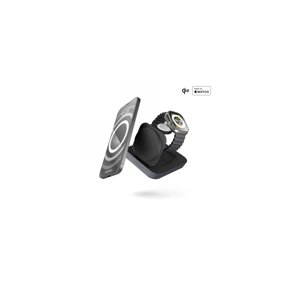 Ładowarka bezprzewodowa 2w1 ZENS Nightstand Charger Pro 2 Qi2 15W MagSafe