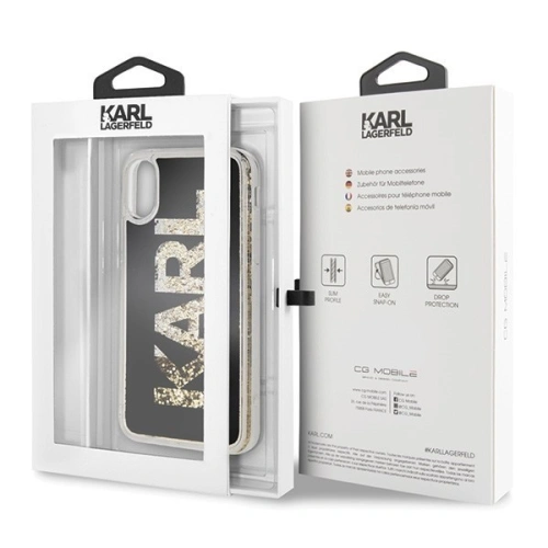 Kup Karl Lagerfeld KLHCPXKAGBK iPhone X/Xs schwarz/schwarz Karl logo Glitter - KLD206BLK - {ean13} - Sklep Home Screen
