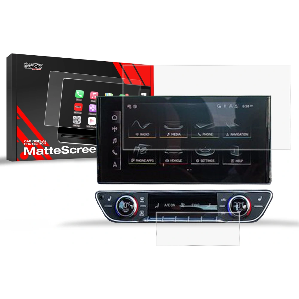 Folia matowa GrizzGlass CarDisplay Protection do Audi Q5 10,1" 2020-2024 [2w1]