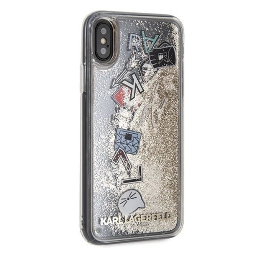 Kup Karl Lagerfeld KLHCPXKSICGO iPhone X/Xs złoty/gold hard case Iconic Patterns Liquid Glitter - KLD210GLD - {ean13} - Sklep Home Screen