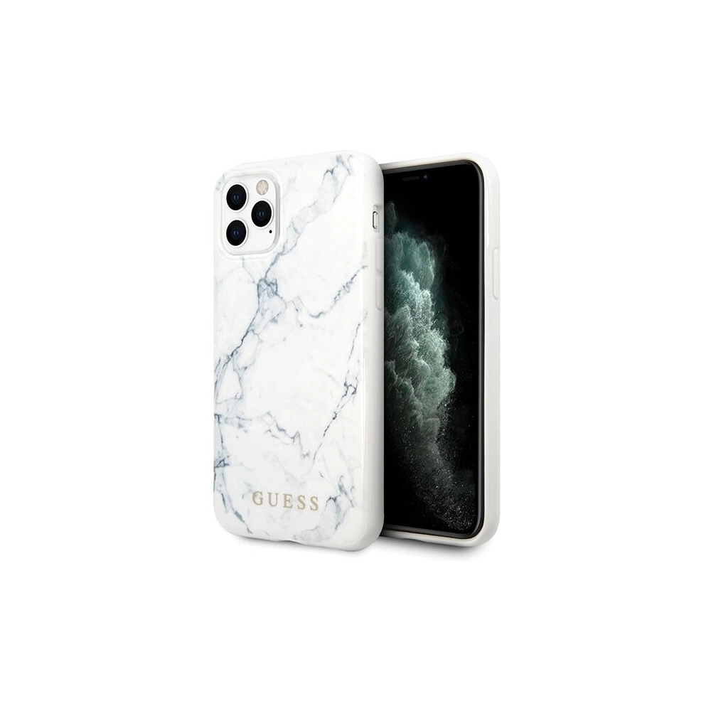 Etui Guess GUHCN65PCUMAWH Apple iPhone 11 Pro Max biały/white Marble