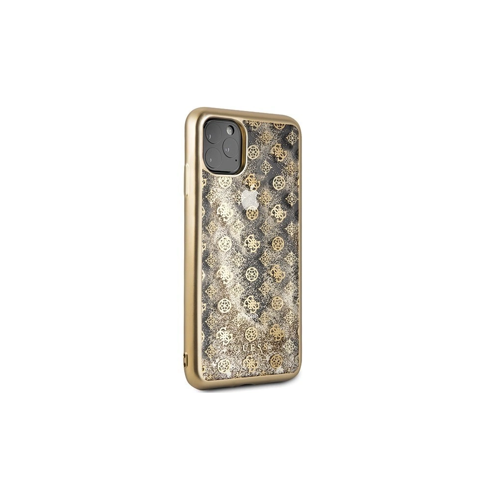 Etui Guess GUHCN65PEOLGGO Apple iPhone 11 Pro Max złoty/gold hard case 4G Peony Liquid Glitter