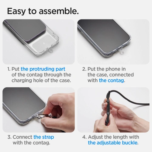 Kup Smyč Spigen Univerzální popruh Set Crossbody & na zápěstí černý [2 PACK] - SPN3435 - {ean13} - Sklep Home Screen