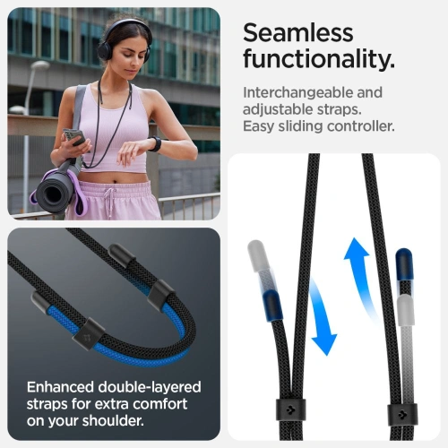 Kup Smyč Spigen Univerzální popruh Set Crossbody & na zápěstí černý [2 PACK] - SPN3435 - {ean13} - Sklep Home Screen