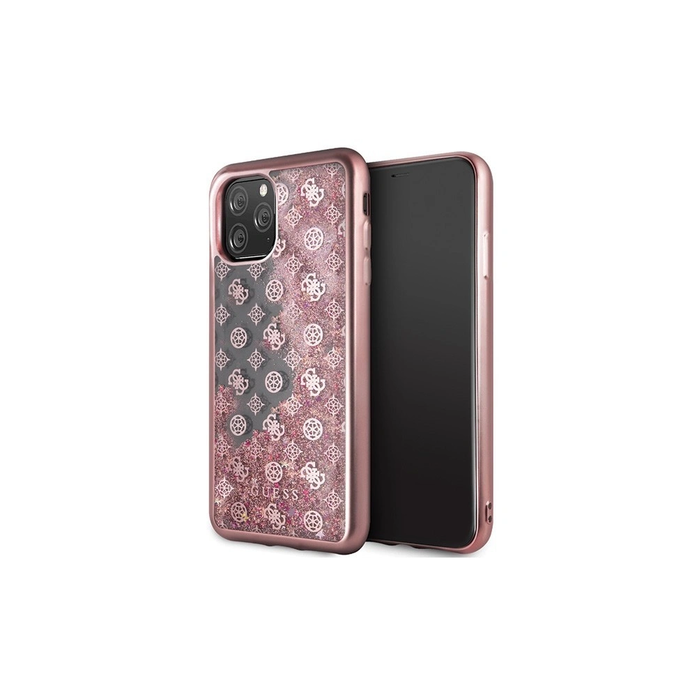 Etui Guess GUHCN65PEOLGPI Apple iPhone 11 Pro Max różowo-złoty/rosegold hard case 4G Peony Liquid Glitter