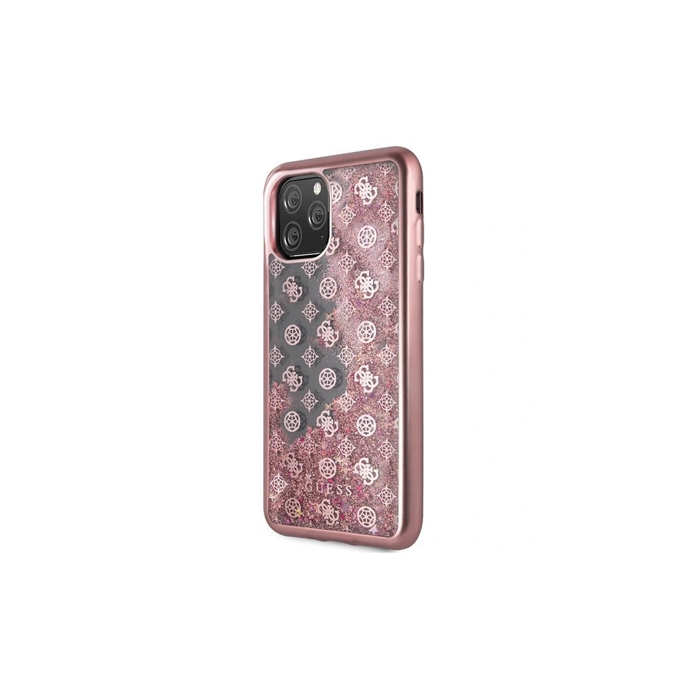Etui Guess GUHCN65PEOLGPI Apple iPhone 11 Pro Max różowo-złoty/rosegold hard case 4G Peony Liquid Glitter