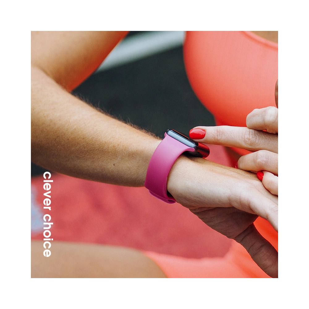 Pasek Crong Liquid Apple Watch 4/5/6/7/SE/8/9/10 40/41/42mm różowy