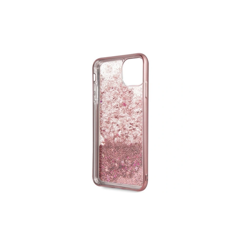 Etui Guess GUHCN65PEOLGPI Apple iPhone 11 Pro Max różowo-złoty/rosegold hard case 4G Peony Liquid Glitter