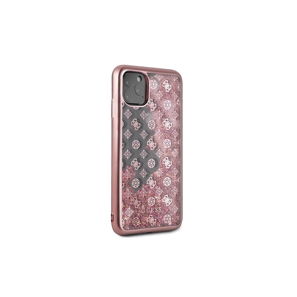Etui Guess GUHCN65PEOLGPI Apple iPhone 11 Pro Max różowo-złoty/rosegold hard case 4G Peony Liquid Glitter