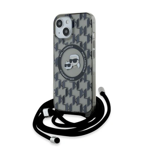 Kup Etui Karl Lagerfeld KLHMP15SHCKCKLCK Apple iPhone 15 / 14 / 13 hardcase IML Crossbody Monogram Karl & Choupette Head MagSafe czarny/black - KLD2100 - {ean13} - Sklep Home Screen