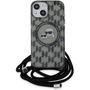 Buy Karl Lagerfeld KLHMP15SHCKCKLCK Apple iPhone 15 / 14 / 13 hardcase IML Crossbody Monogram Karl & Choupette Head MagSafe black - KLD2100 - {ean13} - Home Screen Store Europe
