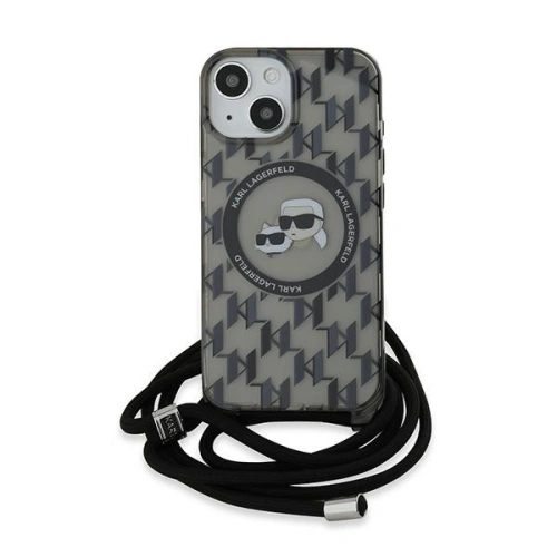 Kup Etui Karl Lagerfeld KLHMP15SHCKCKLCK Apple iPhone 15 / 14 / 13 hardcase IML Crossbody Monogram Karl & Choupette Head MagSafe czarny/black - KLD2100 - {ean13} - Sklep Home Screen