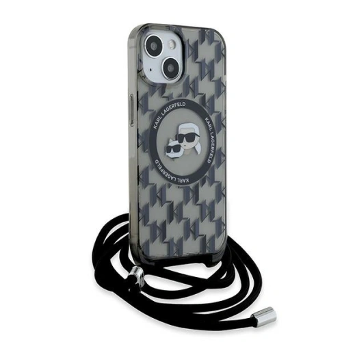Kup Etui Karl Lagerfeld KLHMP15SHCKCKLCK Apple iPhone 15 / 14 / 13 hardcase IML Crossbody Monogram Karl & Choupette Head MagSafe czarny/black - KLD2100 - {ean13} - Sklep Home Screen