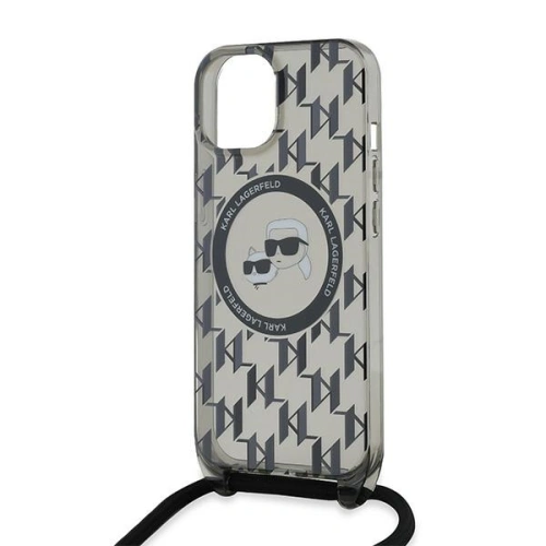 Kup Etui Karl Lagerfeld KLHMP15SHCKCKLCK Apple iPhone 15 / 14 / 13 hardcase IML Crossbody Monogram Karl & Choupette Head MagSafe czarny/black - KLD2100 - {ean13} - Sklep Home Screen