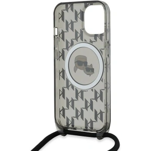 Buy Karl Lagerfeld KLHMP15SHCKCKLCK Apple iPhone 15 / 14 / 13 hardcase IML Crossbody Monogram Karl & Choupette Head MagSafe black - KLD2100 - {ean13} - Home Screen Store Europe
