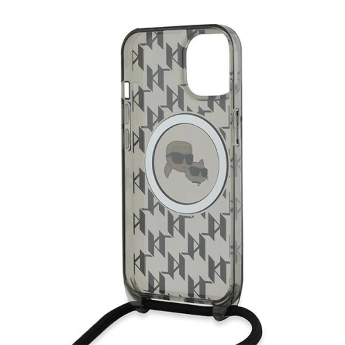 Kup Etui Karl Lagerfeld KLHMP15SHCKCKLCK Apple iPhone 15 / 14 / 13 hardcase IML Crossbody Monogram Karl & Choupette Head MagSafe czarny/black - KLD2100 - {ean13} - Sklep Home Screen