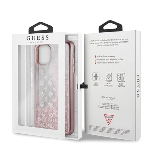 Kup Etui Guess GUHCN65PEOLGPI Apple iPhone 11 Pro Max růžovo-zlatý/rosegold tvrdý kryt 4G Peony Liquid Glitter - GUE288RS - {ean13} - Sklep Home Screen