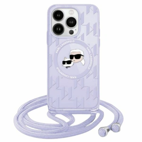 Kup Case Karl Lagerfeld KLHMP15SHCKCKLCU Apple iPhone 15 / 14 / 13 Hardcase IML Crossbody Monogram Karl & Choupette Head MagSafe lila/purple - KLD2102 - {ean13} - Sklep Home Screen