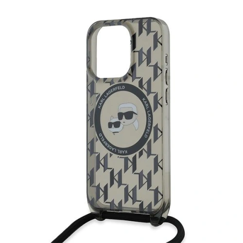 Buy Karl Lagerfeld KLHMP15XHCKCKLCK Apple iPhone 15 Pro Max hardcase IML Crossbody Monogram Karl & Choupette Head MagSafe black - KLD2103 - {ean13} - Home Screen Store Europe