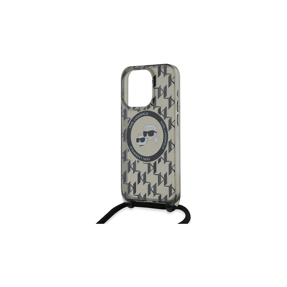 Etui Karl Lagerfeld KLHMP15XHCKCKLCK Apple iPhone 15 Pro Max hardcase IML Crossbody Monogram Karl & Choupette Head MagSafe czarny/black