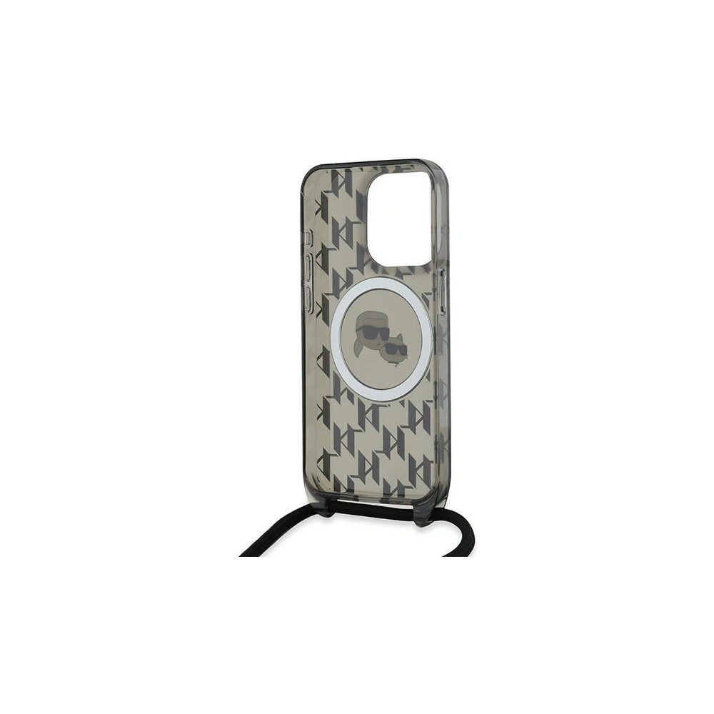 Etui Karl Lagerfeld KLHMP15XHCKCKLCK Apple iPhone 15 Pro Max hardcase IML Crossbody Monogram Karl & Choupette Head MagSafe czarny/black