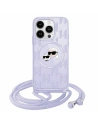 Etui Karl Lagerfeld KLHMP15XHCKCKLCU Apple iPhone 15 Pro Max hardcase IML Crossbody Monogram Karl & Choupette Head MagSafe fialová/purple