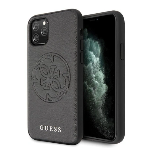 Kup Guess Apple Tasche GUHCN65RSSASBK iPhone 11 Pro Max schwarz/schwarz Hartschale Saffiano 4G Circle Logo - GUE290BLK - {ean13} - Sklep Home Screen