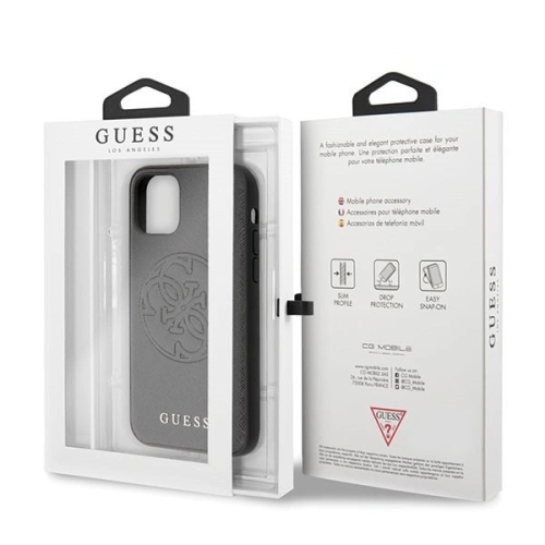 Kup Guess Apple Tasche GUHCN65RSSASBK iPhone 11 Pro Max schwarz/schwarz Hartschale Saffiano 4G Circle Logo - GUE290BLK - {ean13} - Sklep Home Screen