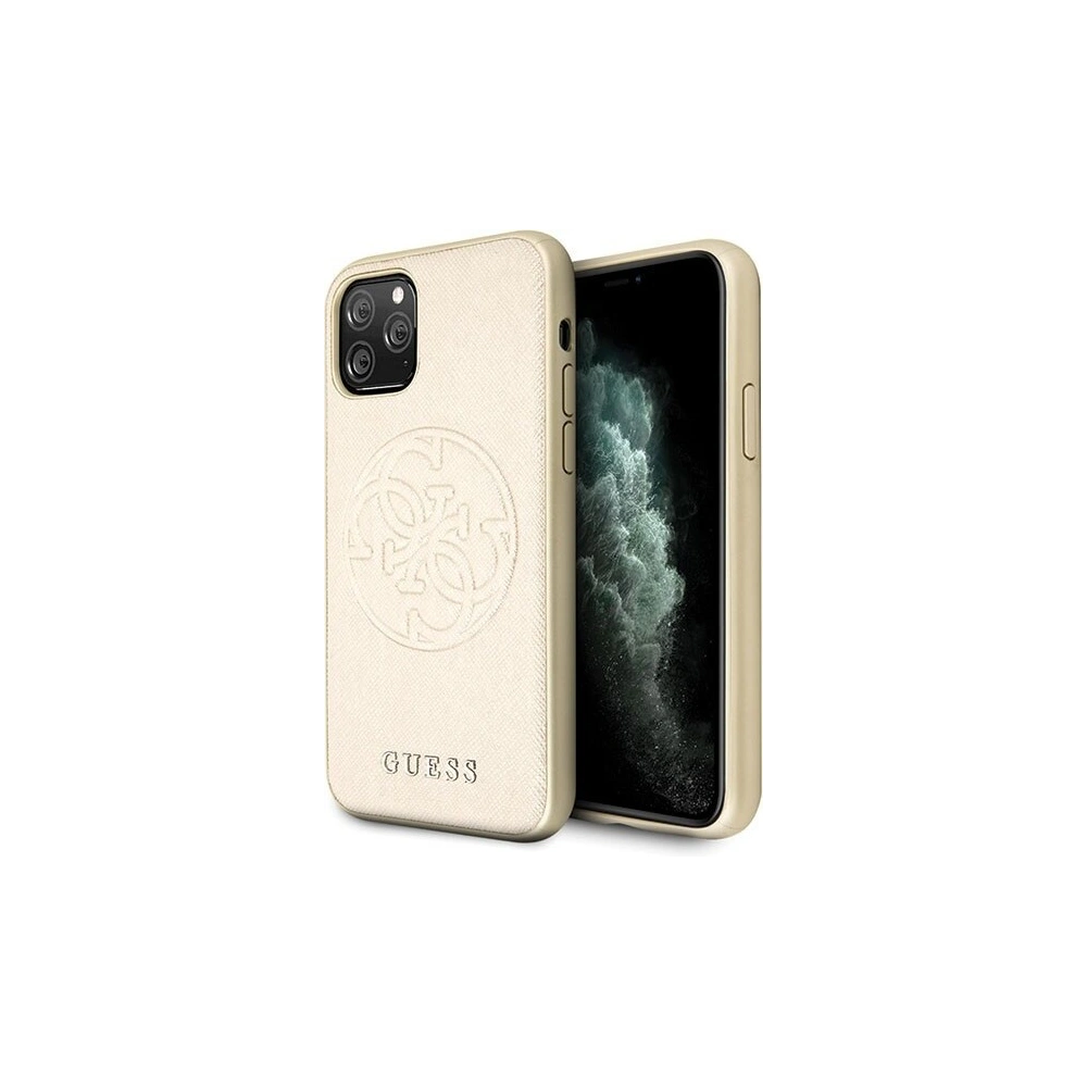 Etui Guess GUHCN65RSSASGO Apple iPhone 11 Pro Max złoty/gold hard case Saffiano 4G Circle Logo