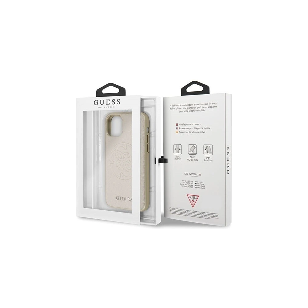 Etui Guess GUHCN65RSSASGO Apple iPhone 11 Pro Max złoty/gold hard case Saffiano 4G Circle Logo