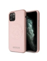 Guess Apple Tasche GUHCN65RSSASRG iPhone 11 Pro Max rosa/rosa Hartschalenetui Saffiano 4G Circle Logo