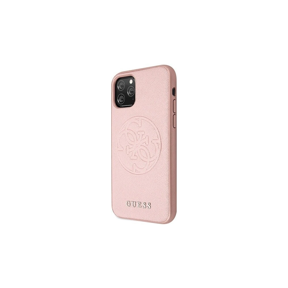 Etui Guess GUHCN65RSSASRG Apple iPhone 11 Pro Max różowy/pink hard case Saffiano 4G Circle Logo