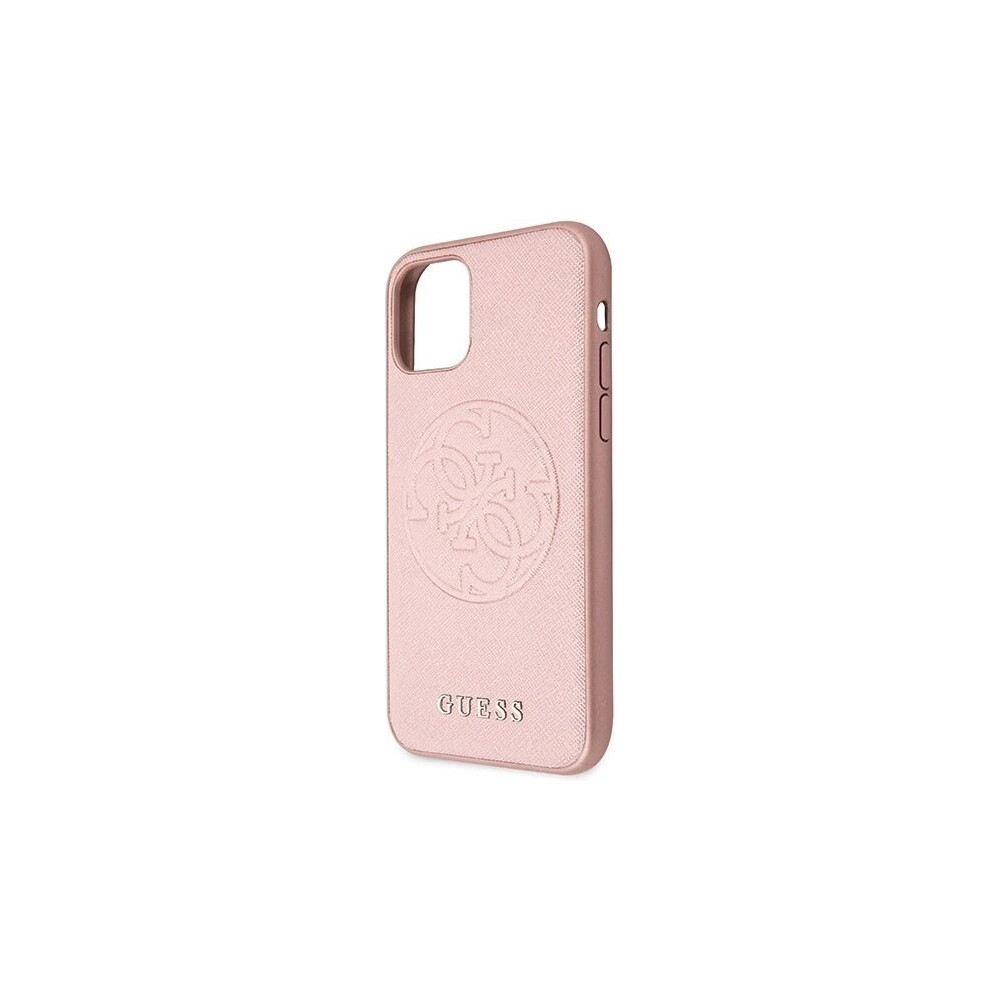 Etui Guess GUHCN65RSSASRG Apple iPhone 11 Pro Max różowy/pink hard case Saffiano 4G Circle Logo