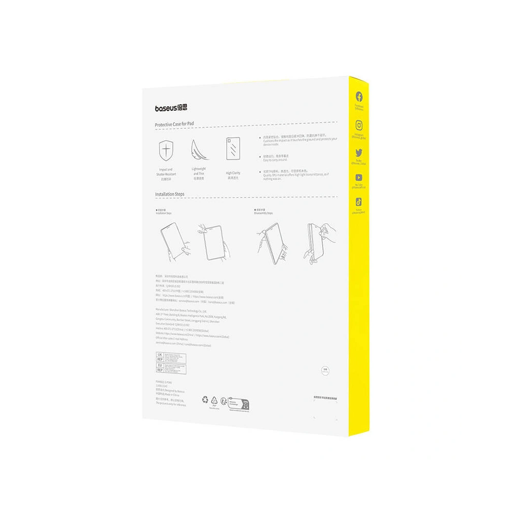 Etui Baseus Simple Apple iPad Air 10.9 2020/2022 (4. i 5. generacji) / iPad Air 11 2024 (6. generacji) przeźroczyste