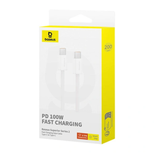 Kup Cablul USB-C / USB-C Baseus Superior 2 100W 2m alb - BSU4907 - {ean13} - Sklep Home Screen
