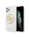 Etui Guess GUHCN65TPUWHGLG Apple iPhone 11 Pro Max bílý/white hard case Glitter 4G Circle Logo