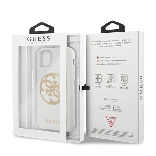 Kup Etui Guess GUHCN65TPUWHGLG Apple iPhone 11 Pro Max bílý/white hard case Glitter 4G Circle Logo - GUE298WHT - {ean13} - Sklep Home Screen